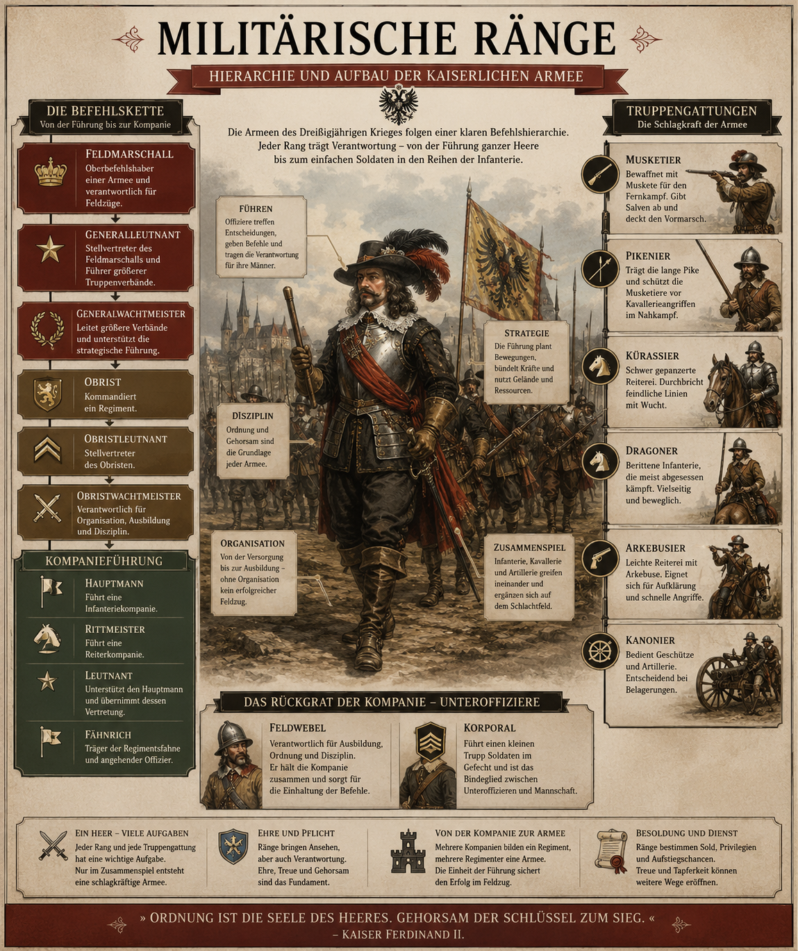 Infografik Militärische Ränge